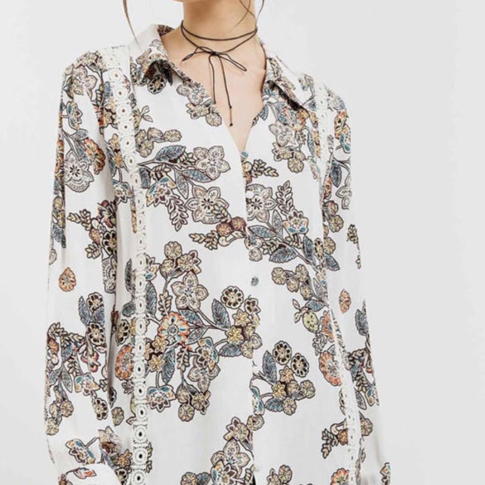 Anthro Blu Pepper Button Down Blouse NWT - Picture 5 of 7